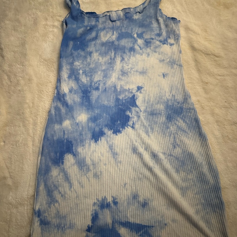 Blue and White Tie-Dye Dress